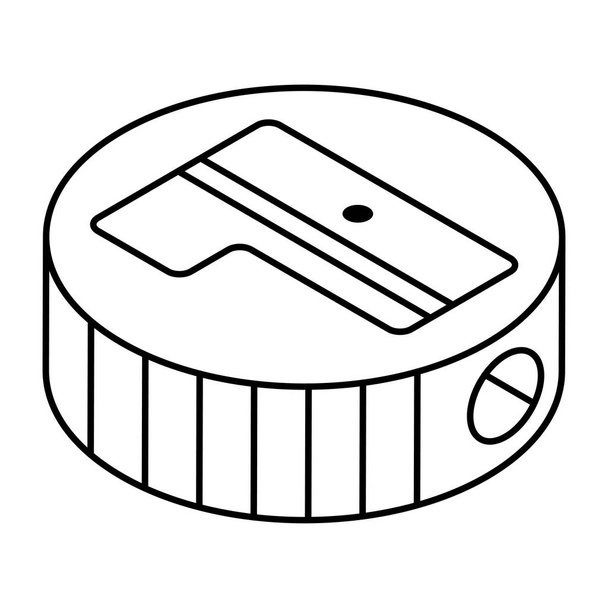 Концептуальна лінійно ізометрична іконка дизайну точилки
 - Вектор, зображення
