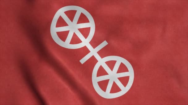Vlajka města Mainz ve státě Porýní-Falcko, Německo. - Záběry, video