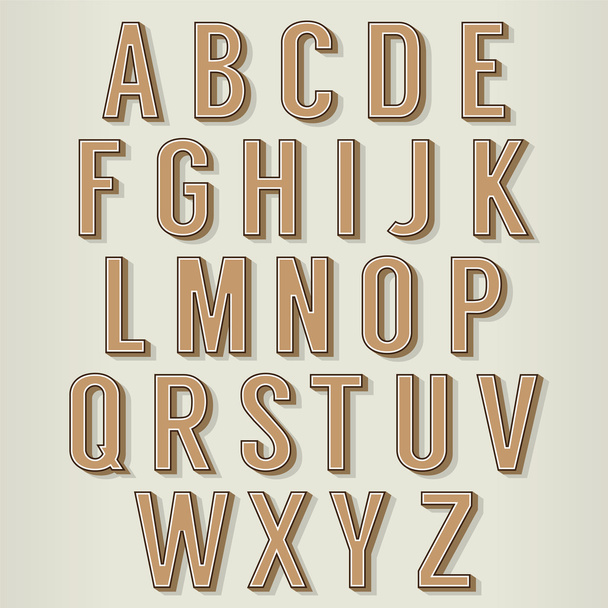 Vintage Style Alphabets Set Vector Illustration - Vector, Image