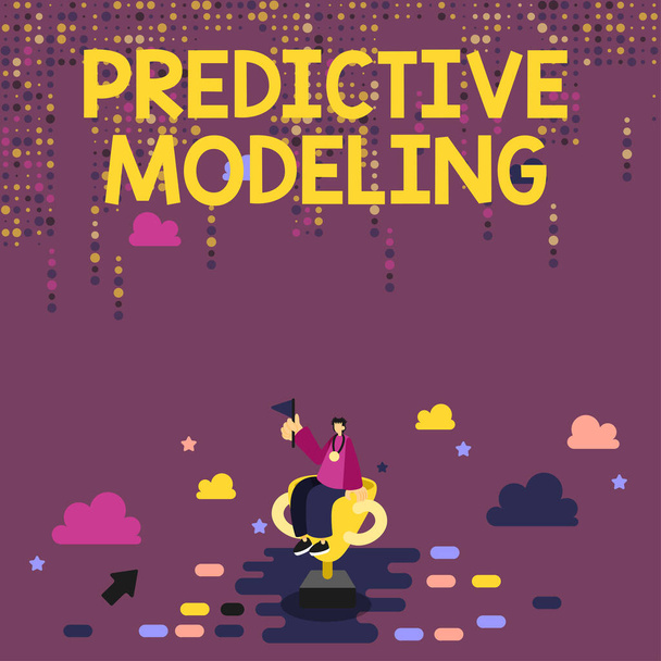Texto presentando Modelado Predictivo, Estrategia de mantenimiento de enfoque empresarial impulsada por analítica predictiva - Foto, Imagen