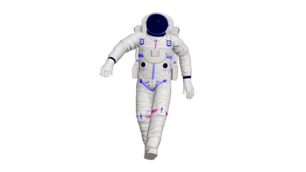 Danza astronauta 3D. Animación 3D realista del astronauta bailarín en traje espacial en el espacio. - Metraje, vídeo
