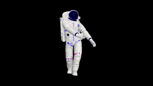 3D танец астронавта. Реалистичная 3D анимация танцующего астронавта в скафандре в космосе. - Кадры, видео