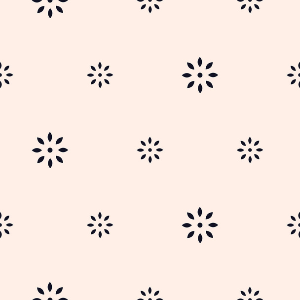 Simple snowflakes winter seamless vector pattern. Monochrome texture - Διάνυσμα, εικόνα