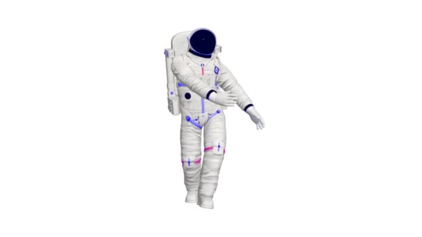 3D astronautický tanec. Realistická 3D animace tančícího astronauta ve skafandru ve vesmíru. - Záběry, video