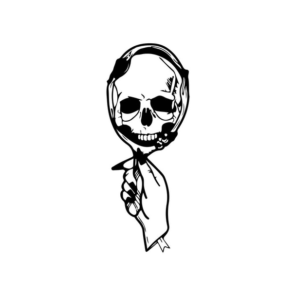 ilustración vectorial de un cráneo con las manos - Vector, imagen