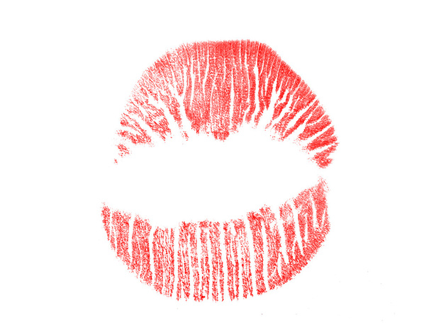 Impression de lèvres rouges rondes
 - Photo, image