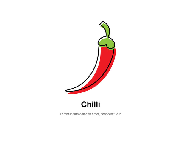 Chili logo brand design vector for hot spicy food logo brand design - Vector, Image