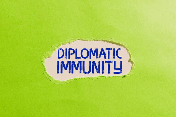 Sign displaying Diplomatic Immunity, Internet Concept law that gives foreign diplomats special rights in the country they are working - Zdjęcie, obraz