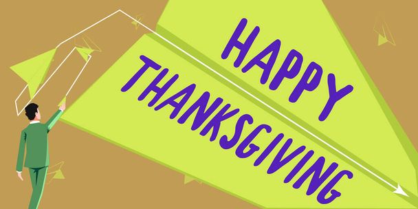 Bildunterschrift: Happy Thanksgiving, Konzept bedeutet Erntedankfest Nationaler Feiertag im November - Foto, Bild