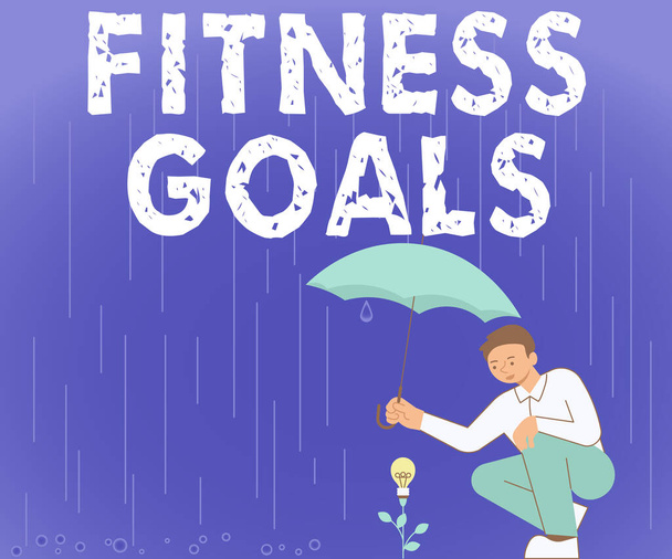 Inspiráló szöveg Fitness Goals, Concept jelentése Loose fat Build muscle Getting stronger Conditioning - Fotó, kép