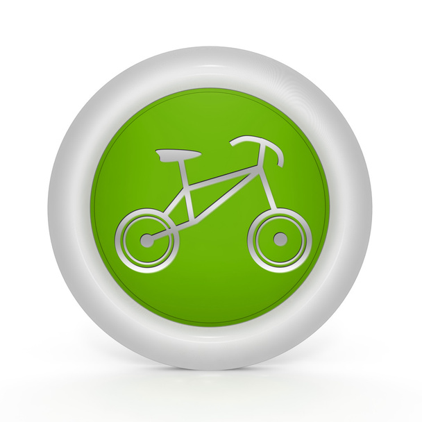 白い背景の上の自転車円形アイコン - 写真・画像