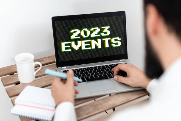 2023 İşaret, İş Konsepti Yeni Yıl Kutlamaları Takvimi Önemli Olay Planlama - Fotoğraf, Görsel
