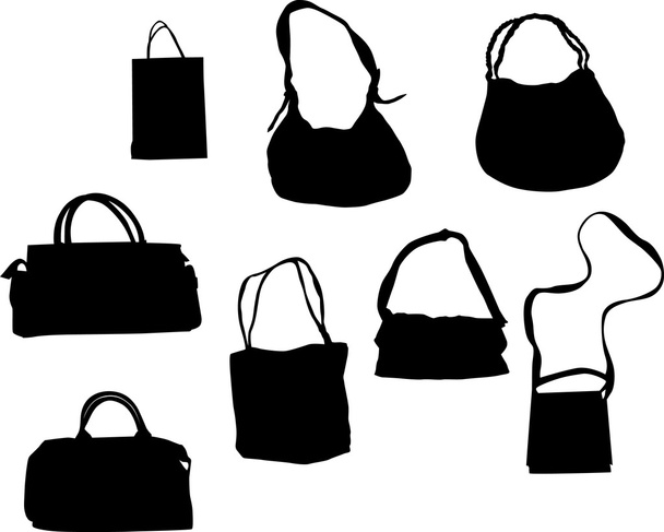 eight handbag silhouettes - Vector, Image