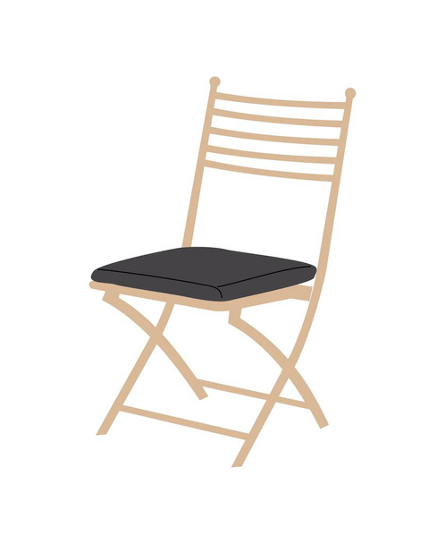 Sala de estar silla al aire libre. Acogedora silla suave en estilo boho. Muebles de comedor escandinavos modernos, zona de porche o lugar de relax jardín. Ilustración realista vectorial plana aislada sobre fondo blanco. - Vector, imagen