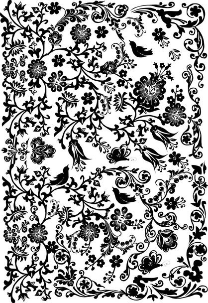 traditional pattern with birds - Vector, Image