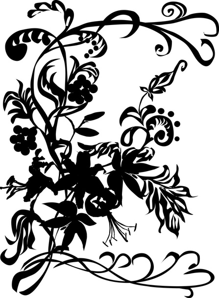 silueta de ramo de flores
 - Vector, Imagen