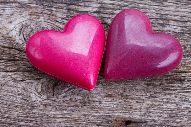 two pink  hearts - Photo, Image