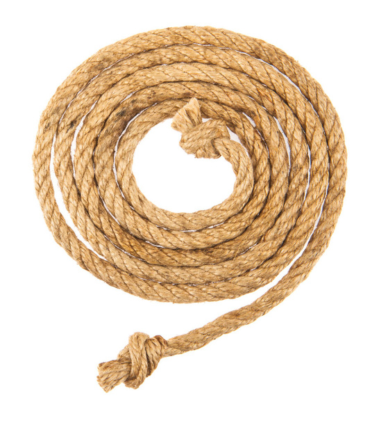 Rope isolated on white background. Detail for design. Design elements. Macro. Full focus. Background for business cards, postcards and posters - Valokuva, kuva