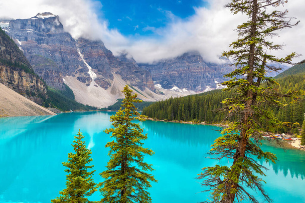 Panoramic view of Lake Moraine, Banff National Park Of Canada - Photo, Image