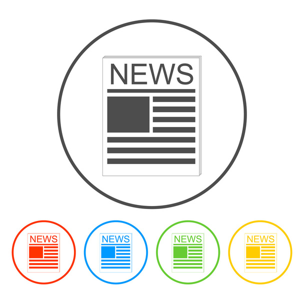 Плоская икона новостей
 - Вектор,изображение