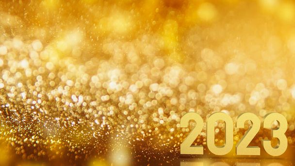 2023 Goldzahl für Neujahrs- oder Feierkonzept 3D-Darstellung - Foto, Bild
