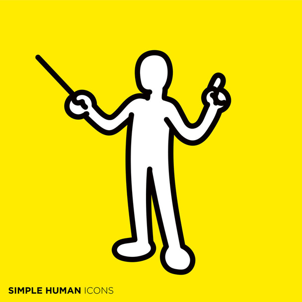 Simples série ícone humano "A pessoa que explica" - Vetor, Imagem