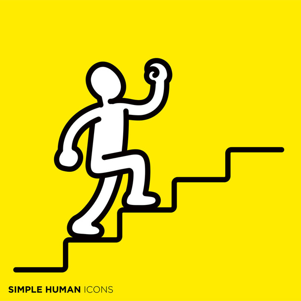 シンプルなヒューマンアイコンシリーズ"階段を登る人々" - ベクター画像