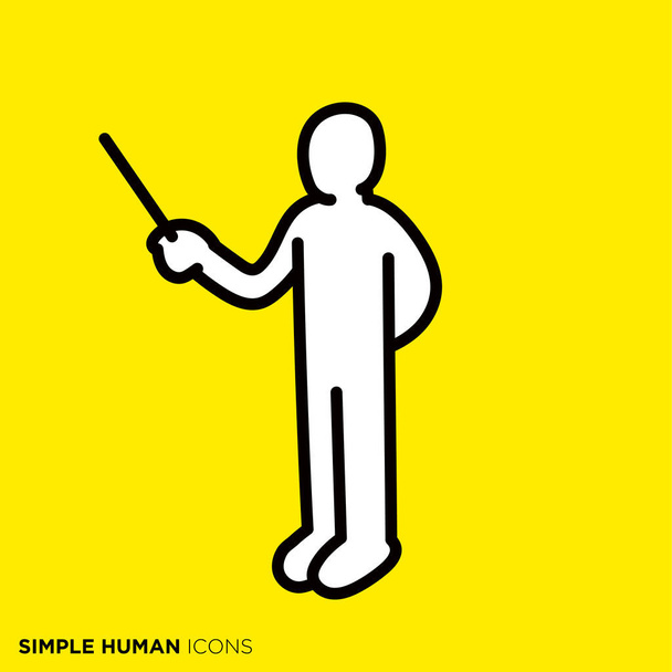 Simples série ícone humano "A pessoa que explica" - Vetor, Imagem