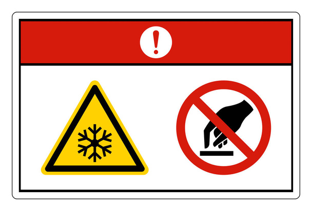 Tehlikeli Soğuk Yüzey Beyaz Arkaplanda Sembol İşaretine Dokunma - Vektör, Görsel