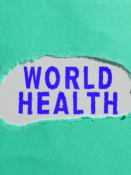 Escrita exibindo texto World Health, Business idea Dia mundial de ação dedicado a combater a fome global - Foto, Imagem