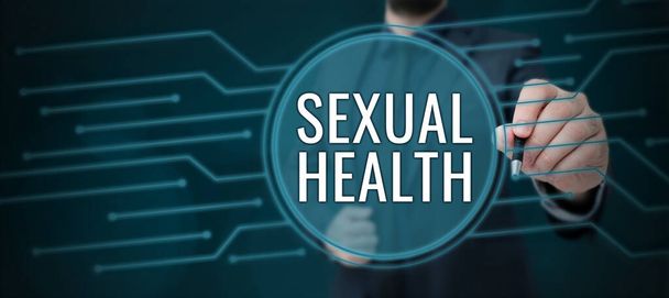 Zarejestruj wyświetlanie zdrowia seksualnego, Internet Concept Zdrowsze ciało Satysfakcjonujące życie seksualne Pozytywne relacje - Zdjęcie, obraz