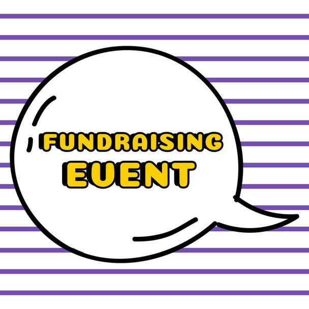Pisanie tekstu Fundraising Event, Business approach kampania, której celem jest zebranie pieniędzy na sprawę - Zdjęcie, obraz