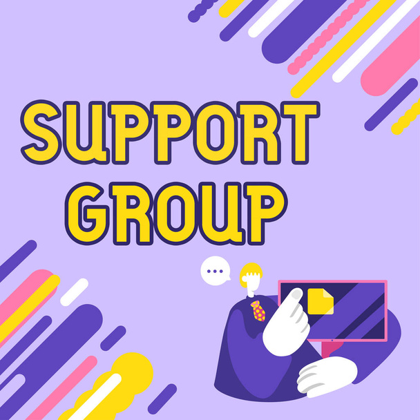 Display concettuale Gruppo di supporto, concetto che significa numero di persone coinvolte nell'impegno di servizio - Foto, immagini