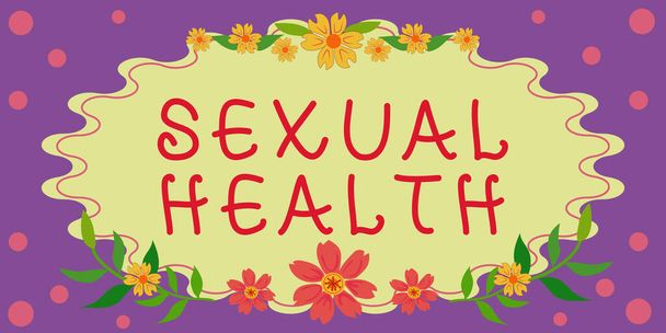 Legenda do texto apresentando Saúde Sexual, Ideia de negócio Corpo mais saudável Satisfazendo a vida sexual Relações positivas - Foto, Imagem