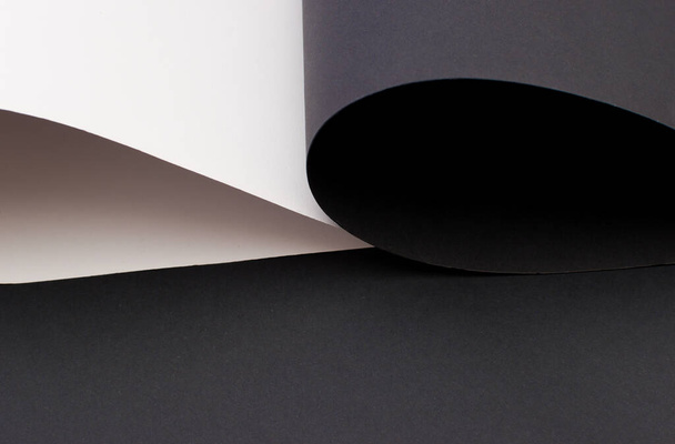 Fondo abstracto curvado blanco y negro - Foto, imagen