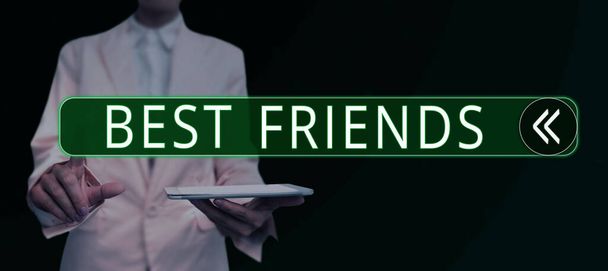 Käsin kirjoittaminen merkki Best Friends, Business showcase Henkilö arvostat yli muiden henkilöiden Ikuisesti kavereita - Valokuva, kuva