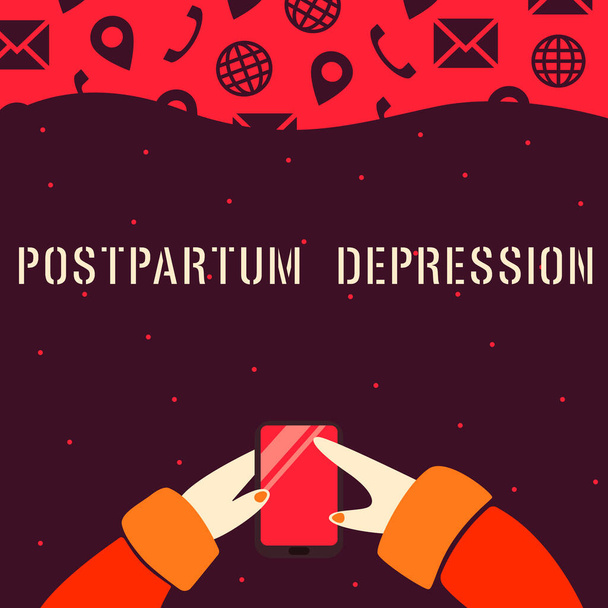 Writing displaying text Postpartum Depression, Business approach a mood disorder involving intense depression after giving birth - Photo, Image