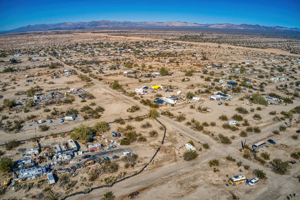 Aerial View of the famous Slab City encampment in California - Foto, Imagem
