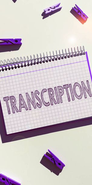 Texte manuscrit Transcription, concept commercial Version écrite ou imprimée de quelque chose Copie papier de l'audio - Photo, image