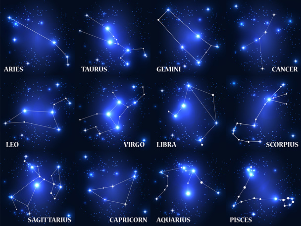 Ensemble de signes du zodiaque - Vecteur, image