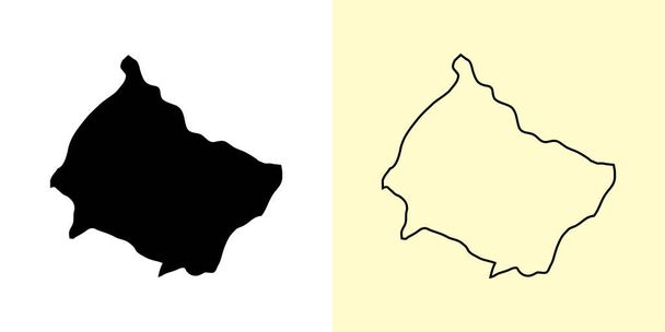Aziz George Haritası, Aziz Vincent ve Grenadinler, Amerika. Doldurulmuş ve çizilmiş harita tasarımları. Vektör illüstrasyonu - Vektör, Görsel