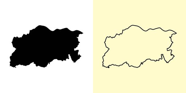Pleven map, Bulgaria, Europe. Filled and outline map designs. Vector illustration - Vektor, Bild