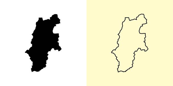 Nagano mapa, Japón, Asia. Diseños de mapas rellenos y esquemáticos. Ilustración vectorial - Vector, imagen