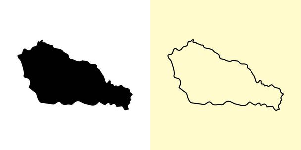 Mappa Medimurje, Croazia, Europa. Pieno e disegni di mappe di contorno. Illustrazione vettoriale - Vettoriali, immagini