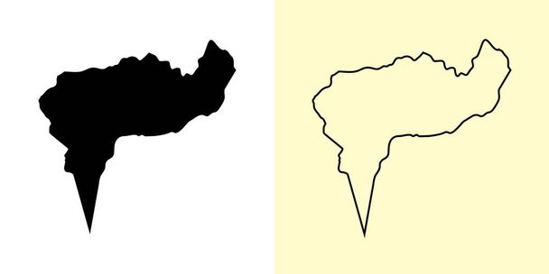 Carte de Boaco, Nicaragua, Amériques. Rempli et esquisser des dessins de carte. Illustration vectorielle - Vecteur, image