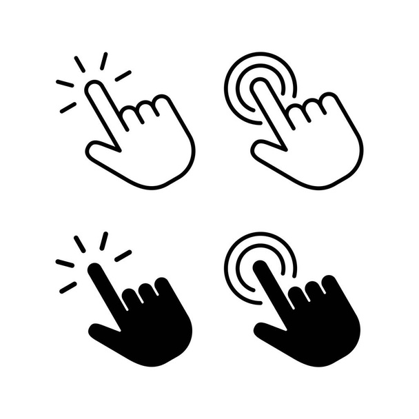 Hand click icon vector for web and mobile app. pointer sign and symbol. hand cursor icon - Vetor, Imagem