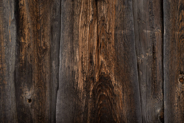 Background with the texture of brown old wooden boards - Foto, imagen