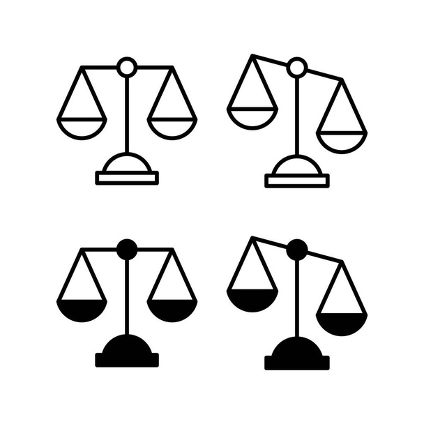 Scales icon vector per app web e mobile. Icona della scala di legge. Segno e simbolo di giustizia - Vettoriali, immagini