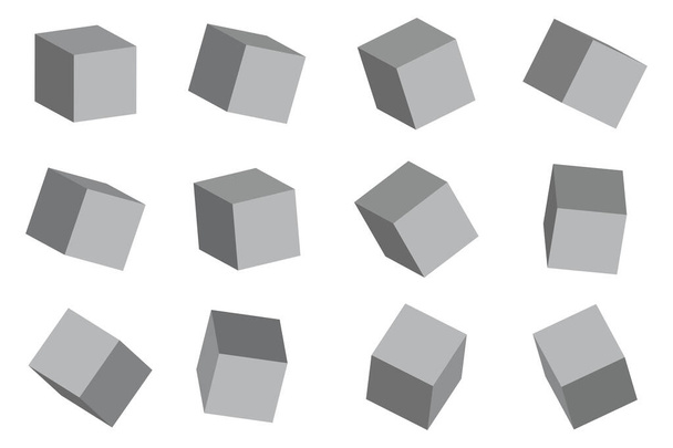 Set 3d avec cubes gris. Fond géométrique. Cubes gris dans un style abstrait. Illustration vectorielle. Image de stock. SPE 10. - Vecteur, image