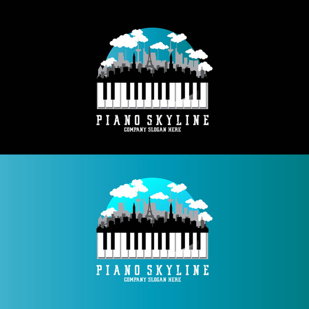 Piano Logo, Vektor hudebních nástrojů, Design pro hudební obchod, Klavírní hudební třída - Vektor, obrázek